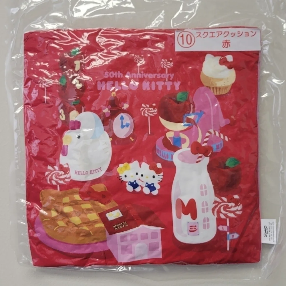 Sanrio Hello Kitty 50th Anniversary Apple Pie Red Square Pillow